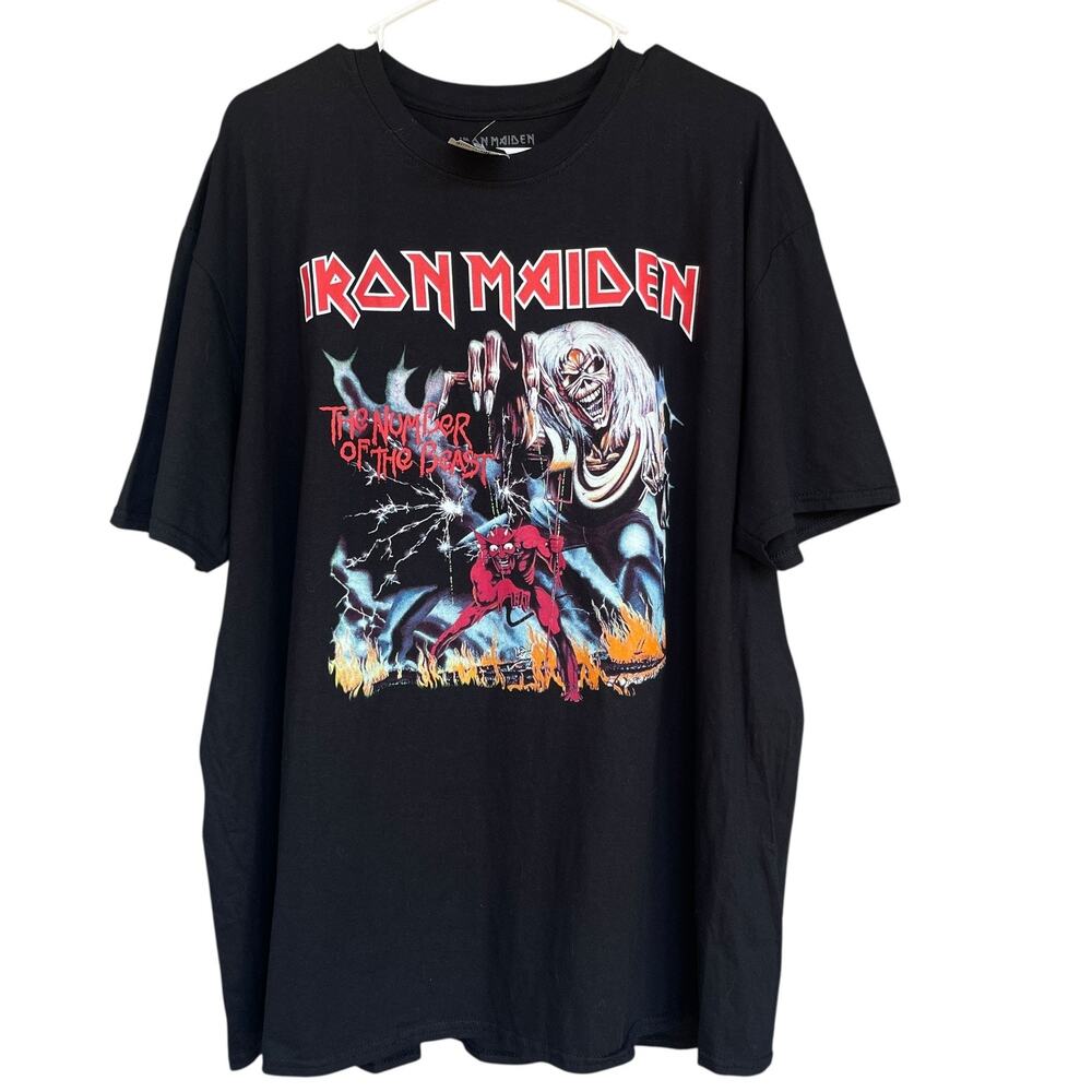Iron Maiden Shirt Men 2XL Black Number of the Beast Band Tee Hot Topic 666 Metal